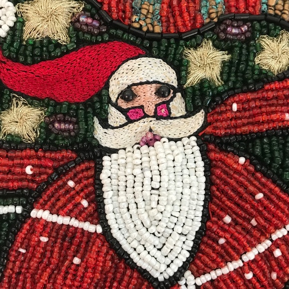 Beaded Crossbody Bag Mini Bag Beaded Stars Christmas Santa Embellished Bag - Picture 3 of 16